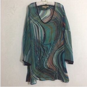 Motto Blue and Green Swirl Tunic